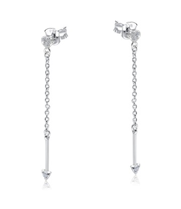 Gorgeous CZ Stone With Chain Drop Earring Stud STS-5546